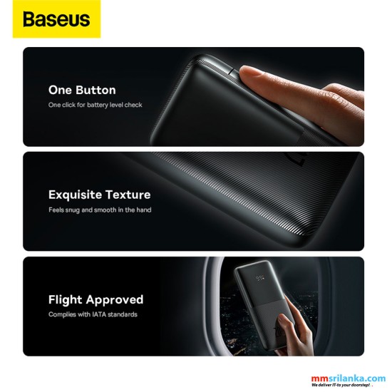 Baseus Bipow Pro 10000mAh 22.5W Digital Display Fast Charge Power Bank Black